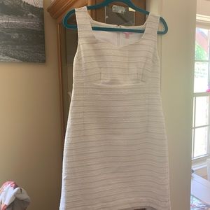 White and Gold Tweed Lilly Pulitzer Dress